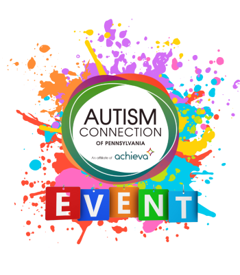 autism connection logo with paint spattered around it
