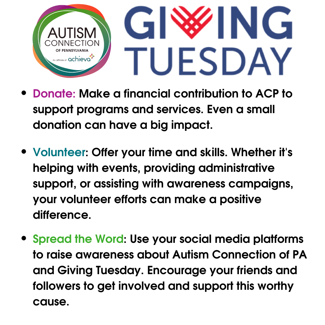 ways you can help on giving Tuesday. Donate. Volunteer. Spread the word.