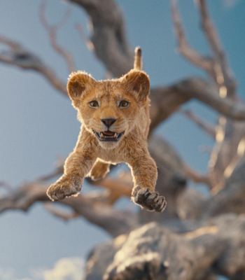 Mufasa as a cub jumping