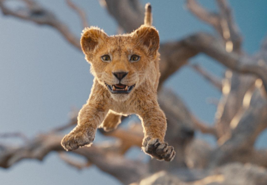 Mufasa as a cub jumping