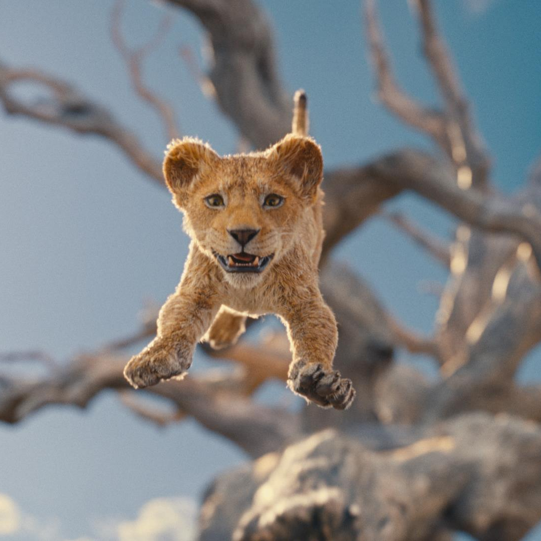 Mufasa as a cub jumping